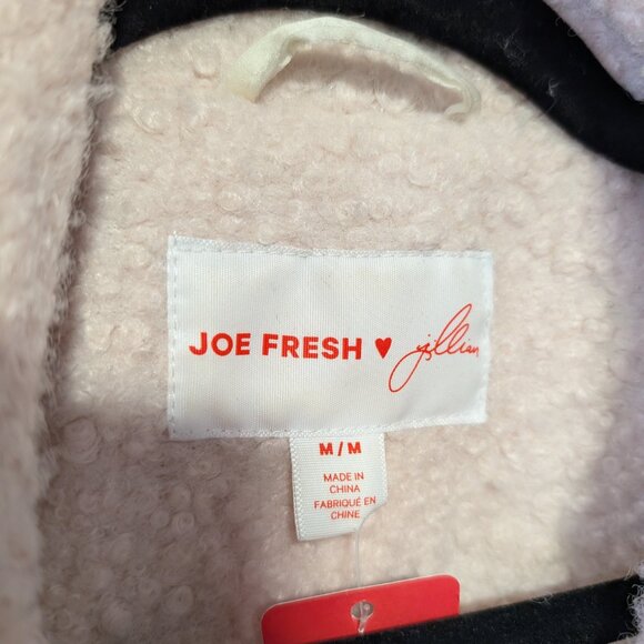 Size M Joe Fresh x Jillian Harris Pink Long Teddy Peacoat - Picture 3 of 7